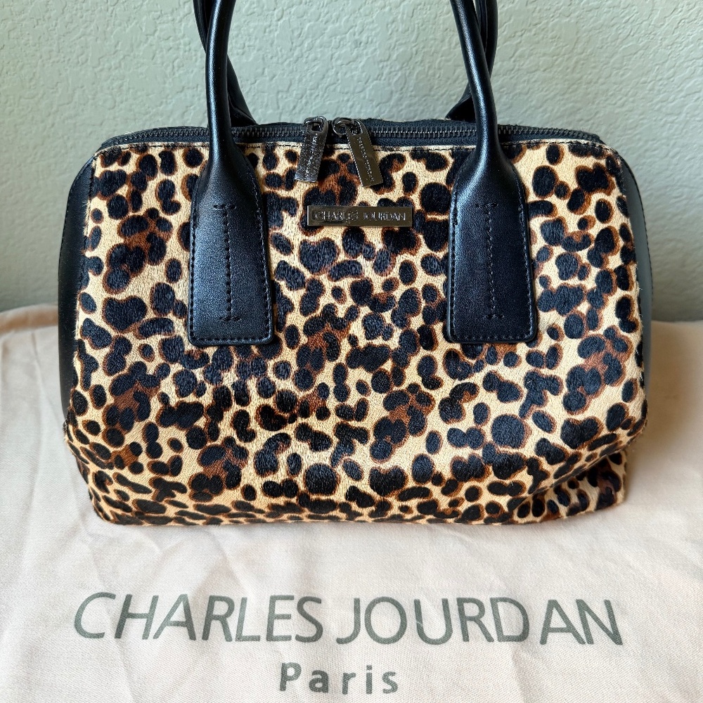 CHARLES JOURDAN PARIS Animal Hair HANDBAG New Top Handle DACEY Satchel